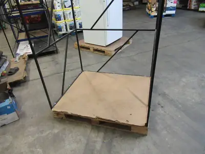 Welded Black Metal Frame Built to Fit Onto Pallets with Angled Roof - Perfect for Projects