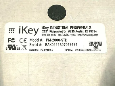 PM-2000-STD | iKey  Industrial Panel Mount Keyboard w/ Integral HulaPoint II Mouse - Used