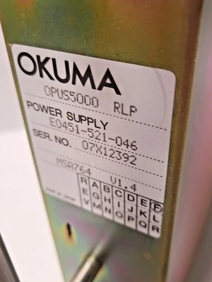 OKUMA OPUS 5000 RLP E0451-521-046 CONTROL POWER SUPPLY