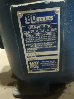 USED GORMAN-RUPP GHS1 1/2GH3-B/40C6070A80D, 82H3-B