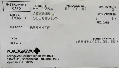 NEW YOKOGAWA B9566TG PC BOARD B9566QW B9566TF