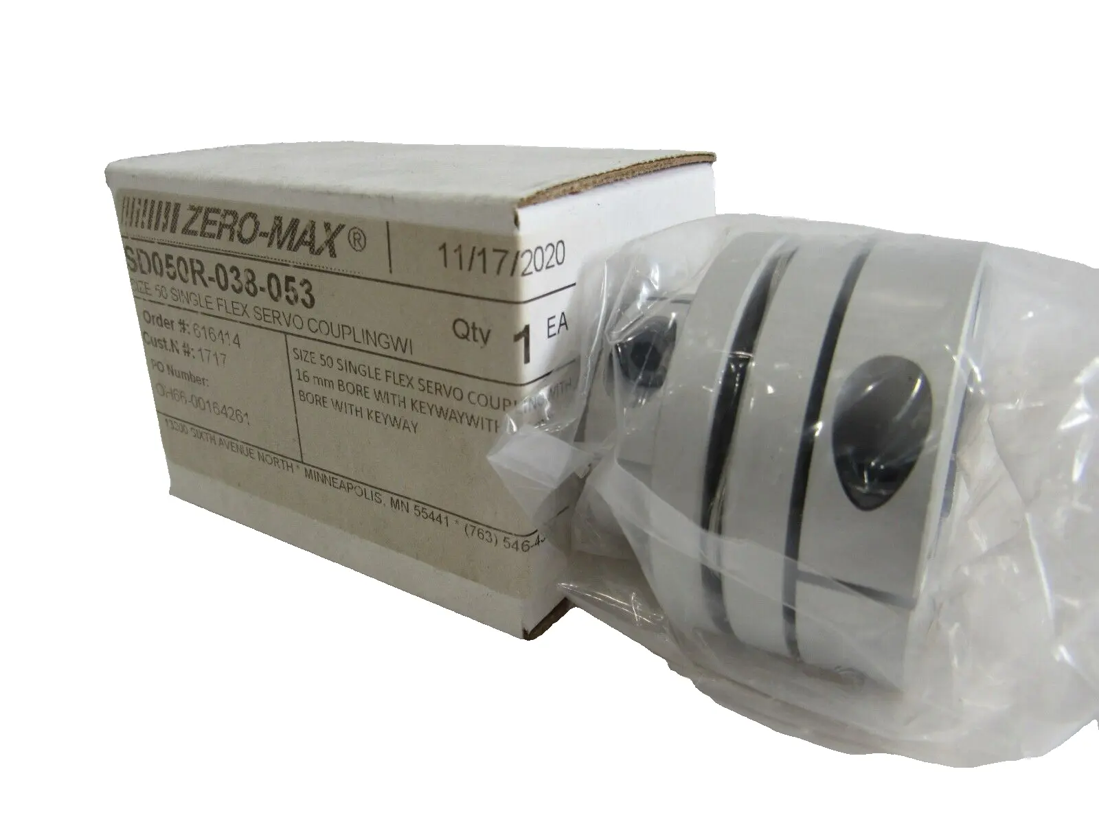 NEW ZERO-MAX SD050R-038-053 SIZE 50 SINGLE FLEX SERVO COUPLING