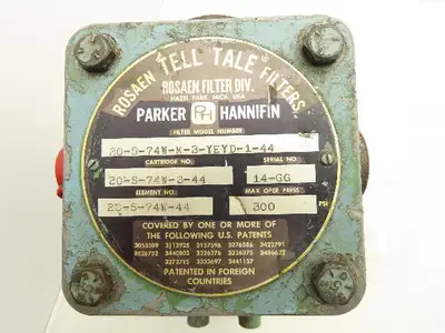 Parker Hannifin 20-S-74W-M-3-YEYD-1-44 Tell Tale Hydraulic Filter 1-1/4" NPT