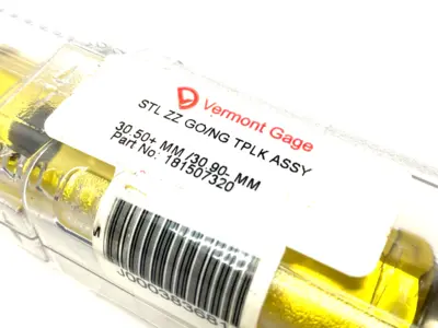 NEW VERMONT GAGE TAPERLOCK STL ZZ GO/NOGO GAGE ASSEMBLY 30.50+MM/30.90-MM