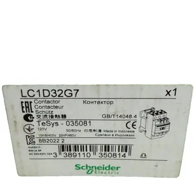 NEW SCHNEIDER ELECTRIC LC1D32G7 CONTACTOR 120V 50/60HZ