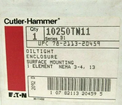 NEW CUTLER HAMMER 10250TN11 PUSHBUTTON ENCLOSURE