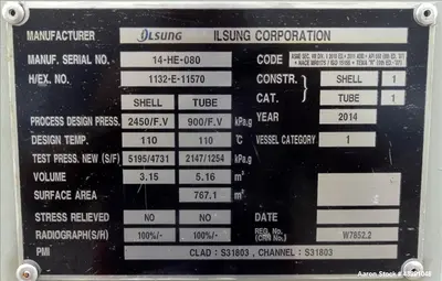 Used ILSUNG CORPORATION AEL Heat Exchangers Illinois US | Aaron Equipment #85134