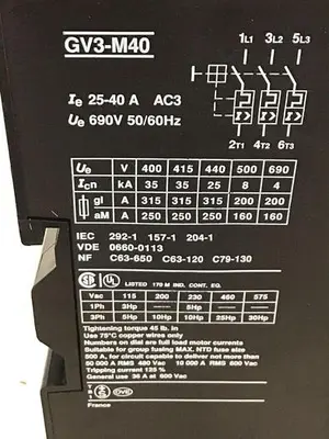 USED TELEMECANIQUE GV3-M40