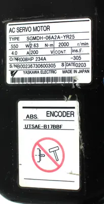 USED YASKAWA ELECTRIC SGMDH-06A2A-YR25