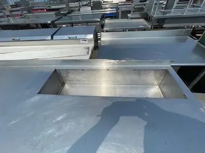 Used Falcon Restaurant Supply Used 88" Stainless Steel Table with Well and Drain - SS247 Dishtables Illinois US | Falcon Restaurant Supply #1375995