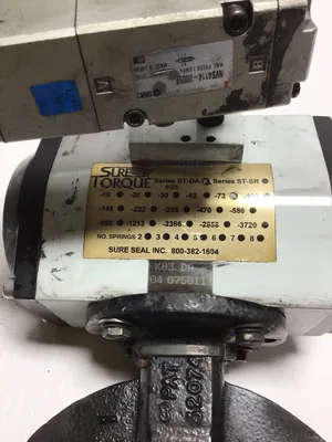 Sure Torque NVS4114-0009F -ST-DA/ST-SR Pneumatic Actuator Butterfly Valve