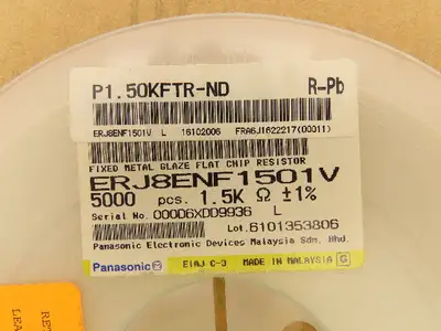 Panasonic ERJ8ENF1501V Chip Resistor Tape And Reel 1.5 kOhms ± 1% 1/4W 5000 Pcs