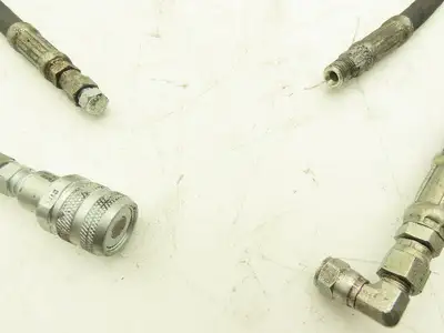 1/4" Hydraulic Hose 5800psi Parker No-Spill Quick Connect Lot of 4