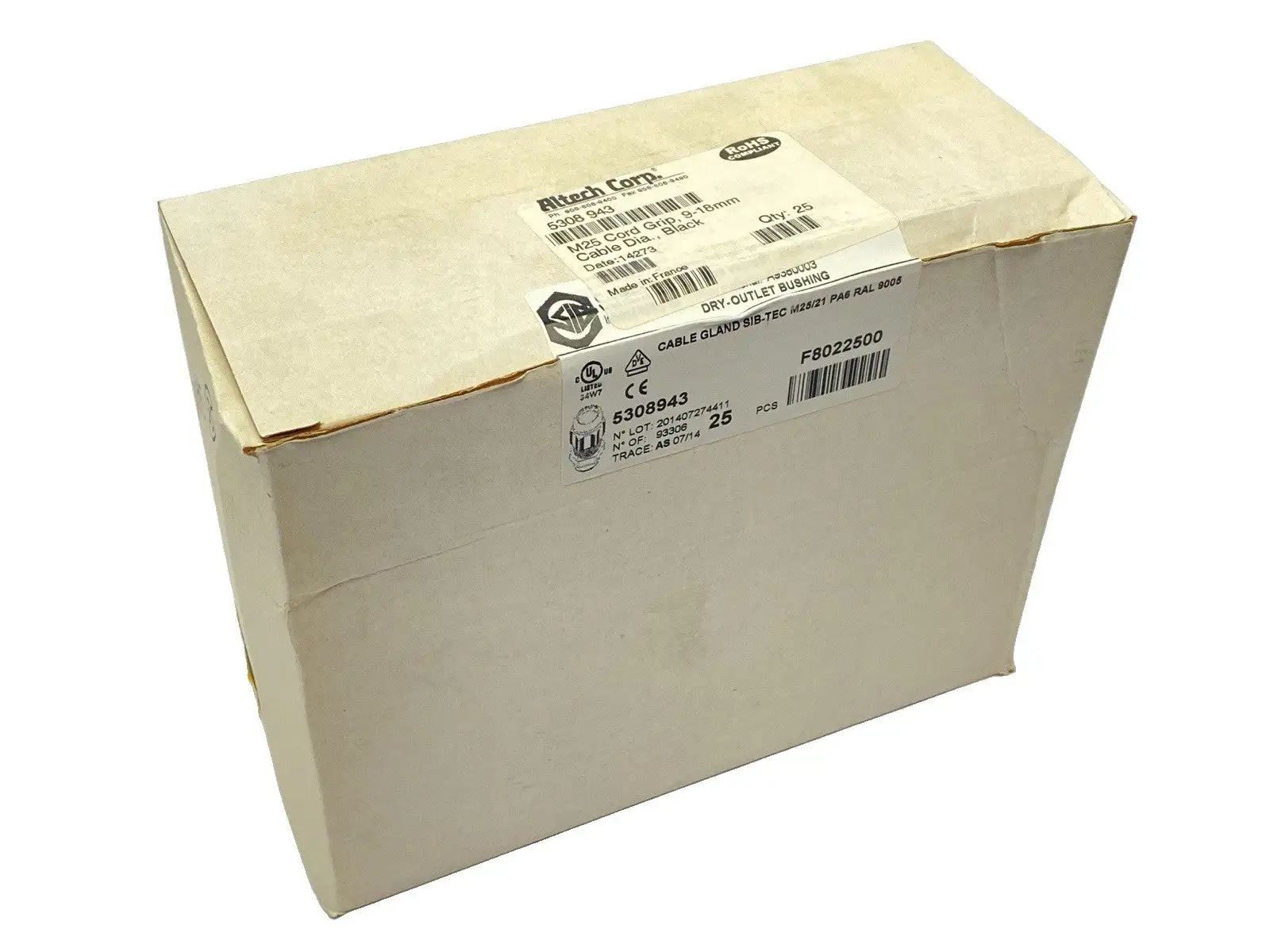 New | in-Stock Altech Corp Polyamide Strain Relief Cable Gland M25x1.5 PKG OF 25 Electrical Fittings Michigan US | Maverick Industrial Sales #1390842