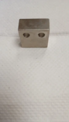 USED Misumi Stopper Block 40HRC 1045 Carbon Steel Counterbored
