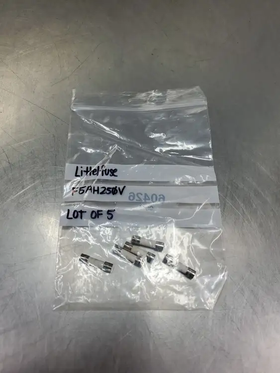 Used Littelfuse F5AH250V CERAMIC FUSES, 5A, 250V, Lot of 5 Fuses | Palmetto Automation #1156067