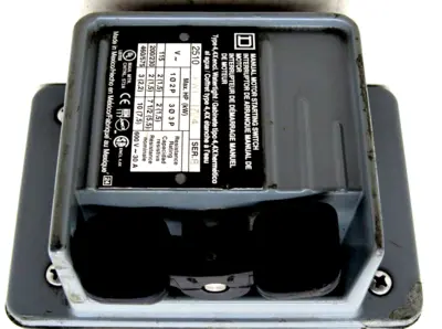 USED SQUARE D 2510-KW1-1724 MANUAL MOTOR STARTING SWITCH SERIES B 2510KW1 1724