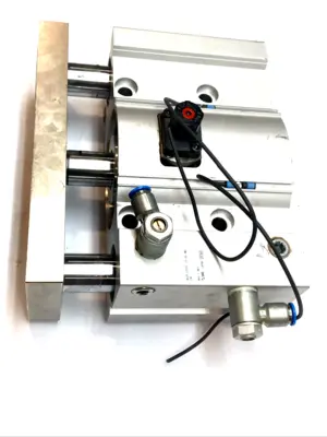 USED SMC COMPACT GUIDED CYLINDER  W/ M9 SENSORS