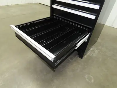 Uline Modular Steel 7 Drawer Tool Cabinet 29x29x44" Black Dividers