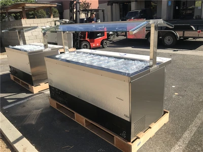 171-0232 70" Open Glass Self Contained Salad Buffet Cold Table