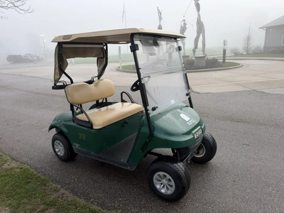 (1) 2019 E-Z-Go EFI golf cart with a Kawasaki gas engine, model 657061G01, includes canopy, fold-dow...