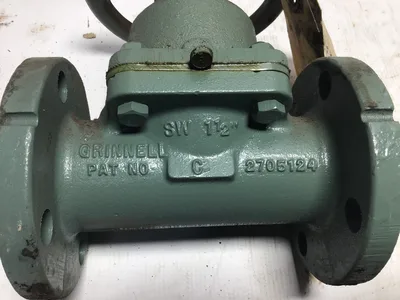 Grinnell 1 1/2″ Handwheel Operated Diaphragm Unused Valve Pat No 2705124