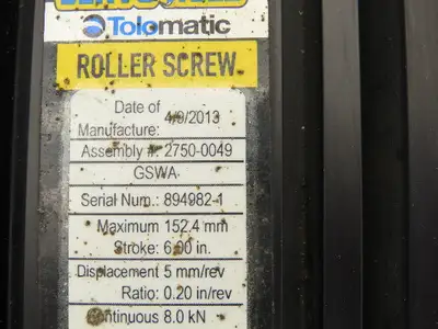 Tolomatic GSWA 2750-0049 ServoWeld Actuator Cylinder 6" Stroke Roller Shaft