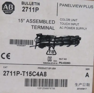 NEW ALLEN BRADLEY 2711P-T15C4A8 PANELVIEW PLUS 15" SER.A WITH 2711P-RP8A
