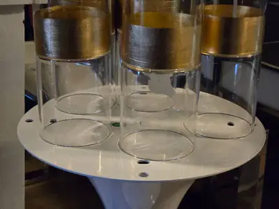 Lot of (5) Glass Cylinder Vase / Hurricane 4" x 14"
