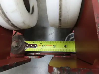 Underhung Bridge Crane Push End Truck 3.25"-7" Beam Flange 48"L 4" Poly Wheels