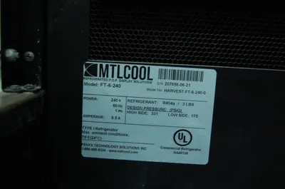 142-1000 MTL Cool FT-6-240 6' Self Contained Open Air Produce Berry Cooler