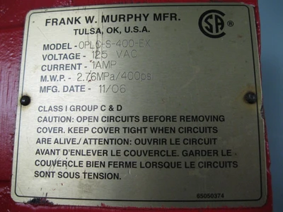 USED Murphy OPLC-S-400-EX