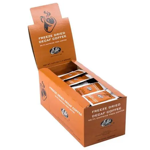 Ellis Freeze Dried Decaf Coffee Packets - 100 / Case