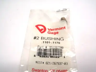 New | in-Stock VERMONT GAGE #2 BUSHING, REVERSIBLE PIN GAUGE .1101-.1170 Valves/Fittings | Maverick Industrial Sales #1107884