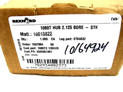 NEW REXNORD 1060T HUB 2.125 BORE 0704632