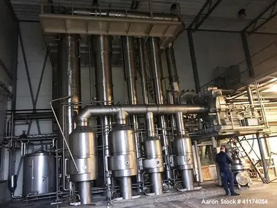 Used ANHYDRO Falling Film Vacuum Evaporator – 6,500 kg/h | MVR x2 | 5 Calendria | CIP