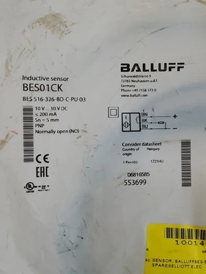 NEW Balluff BES 516-326-BO-C-PU-03