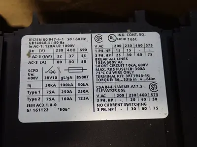 USED SIEMENS 3RT10451BB443MA0