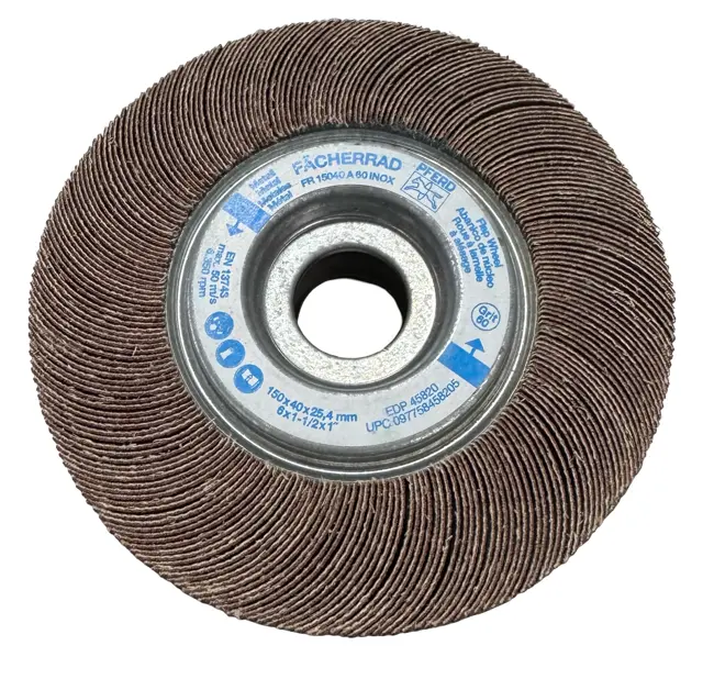 PFERD 6" x 1-1/2" x 1" Unmounted Flap Wheel 60 Grit INOX Aluminum Oxide