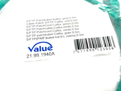 NEW VALUE S/FTP ETHERNET PATCH CABLE GREEN 0,5M