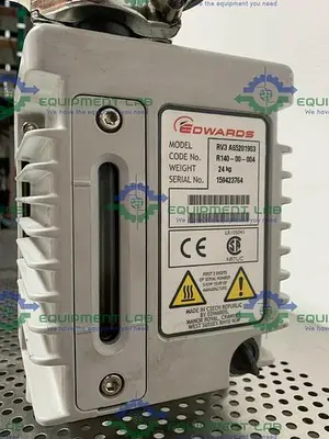 USED EDWARDS RV3 ROTARY VANE VACUUM PUMP 115V/230V W/ EDWARDS EMF20 OIL MIST FILTER