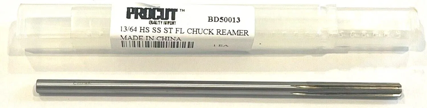 ProCut 13/64" HSS Chucking Reamer Straight Shank Straight Flute