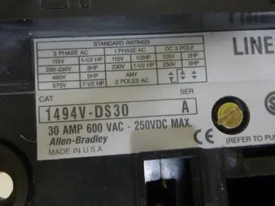 USED ALLEN BRADLEY 1494V-DS30 SER A