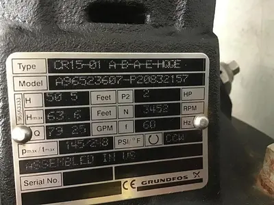 USED GRUNDFOS CR15-01 A-B-A-E-HQQE