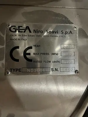 GEA Homogenizer Niro Soavi NS3006H