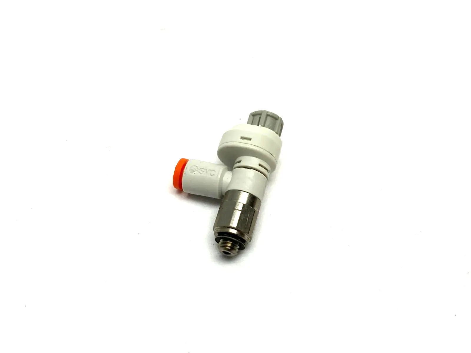 USED SMC SPEED CONTROL FITTING W/ SCALE M5 THREAD 5/32" OD TUBE