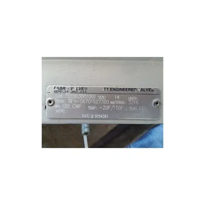 USED 14" STAINLESS STEEL FABRI-VALVE