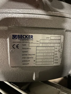 Becker SV 8.190/1-01 F Regenerative Blower 2800/3400RPM 2/2.4kW 3PH