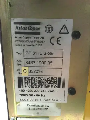 8433190005,PF 3110 S-S9 | Atlas Copco 8433190005 Tensor S9 Torque Controller PF 3110 S-S9 - Used