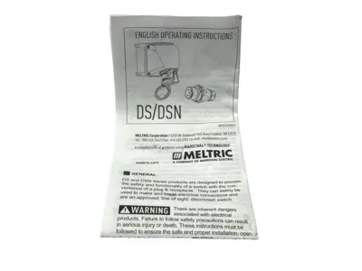 USED MELTRIC MALE INLET PLUG DSN20 1P+N+G TYPE 4X & IP69 .75HP 125VAC 20A